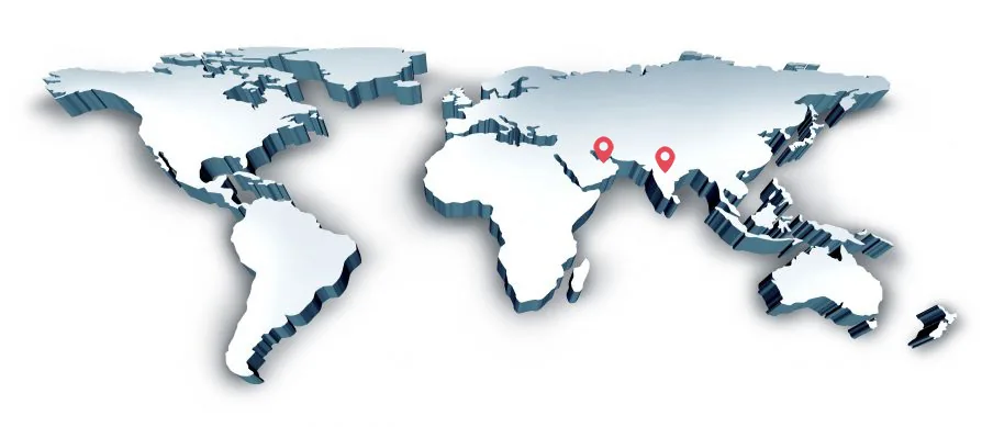 World map showing Delightjet global aviation coverage with route pins